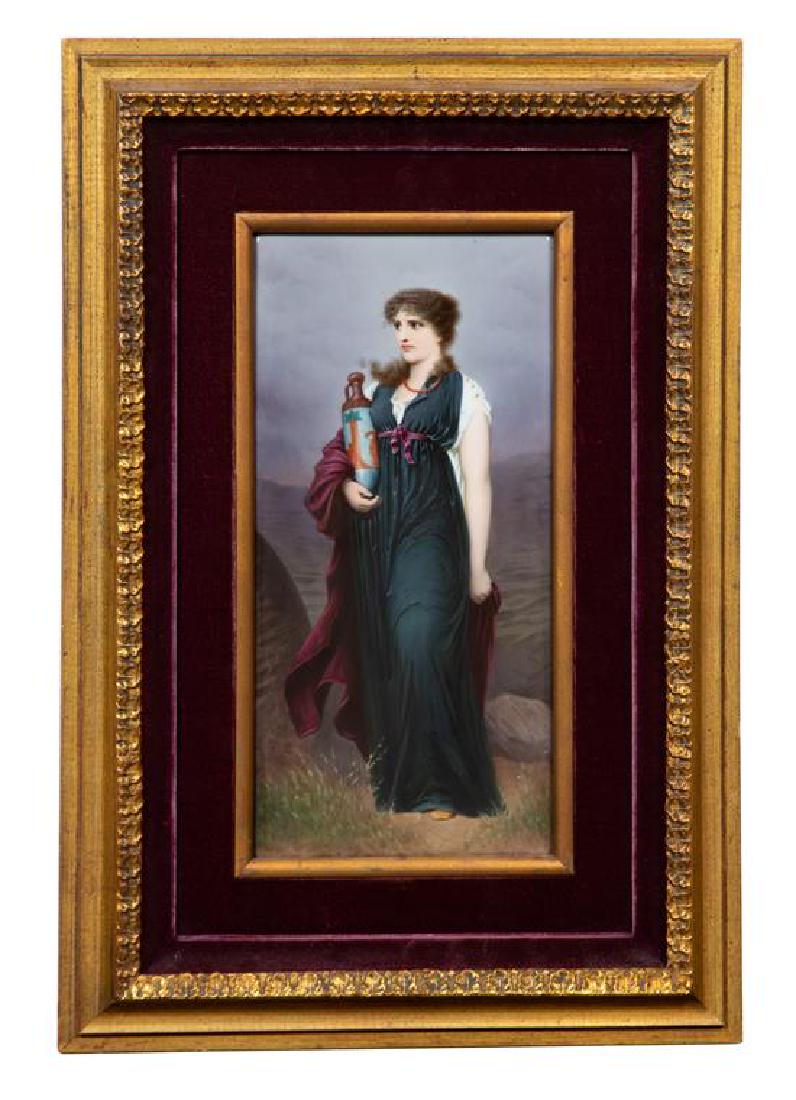 A KPM Plaque of Woman with Vase Height 12 x width 5 3/4 (1 of 1)