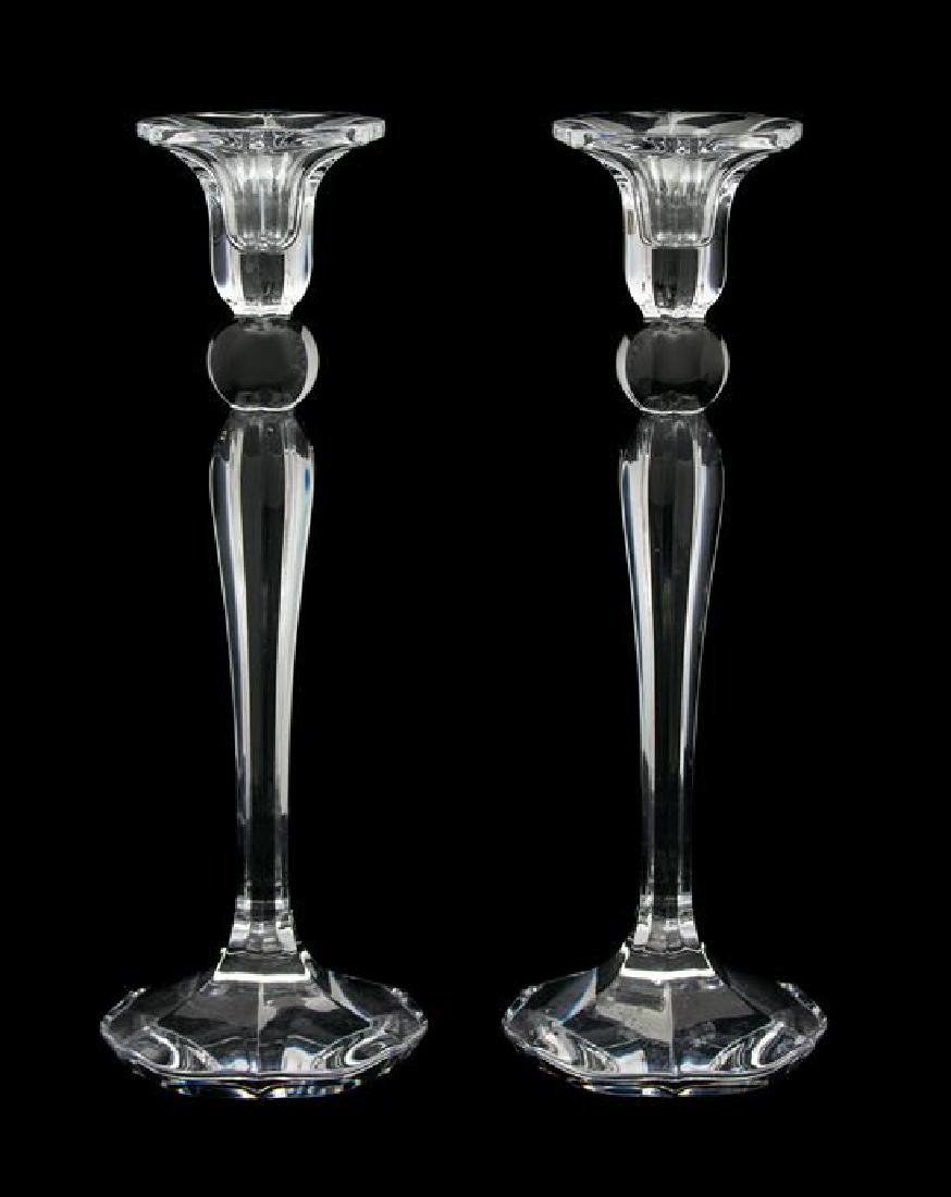 A Pair of Villeroy & Boch Crystal Candlesticks Height