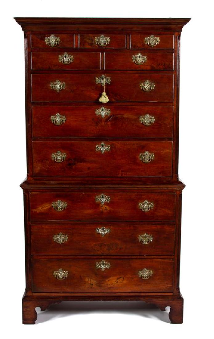 An American Chippendale Spanish Mahogany Chest on Chest (1 of 1)