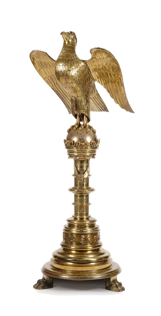 A Gothic Revival Brass Eagle on Stand Height 76 inches. (1 of 1)