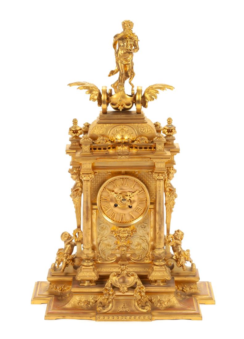 A Louis XV Style Gilt Bronze Mounted Clock Height 30 (1 of 1)