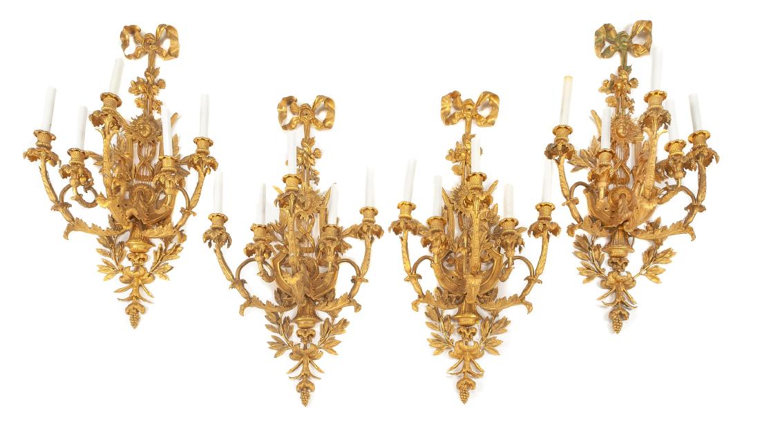 A Set of Four Louis XV Style Gilt Bronze Five-Light (1 of 1)