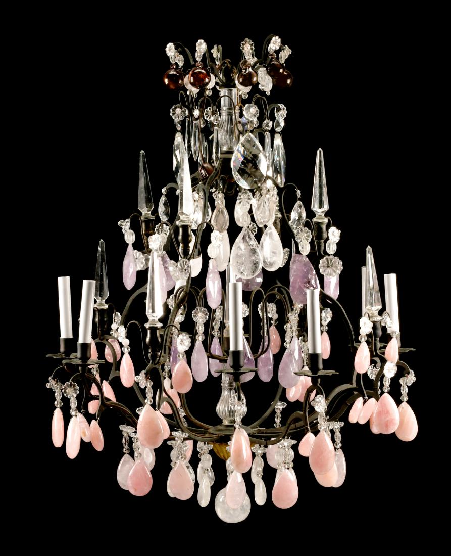 A Louis XV Style Patinated Bronze, Rock Crystal, (1 of 1)