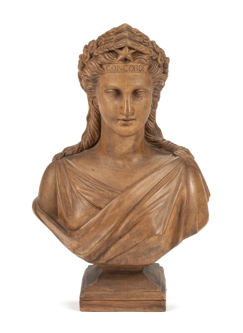 A French Terra Cotta Bust of a Woman Height 23 1/2 (1 of 1)