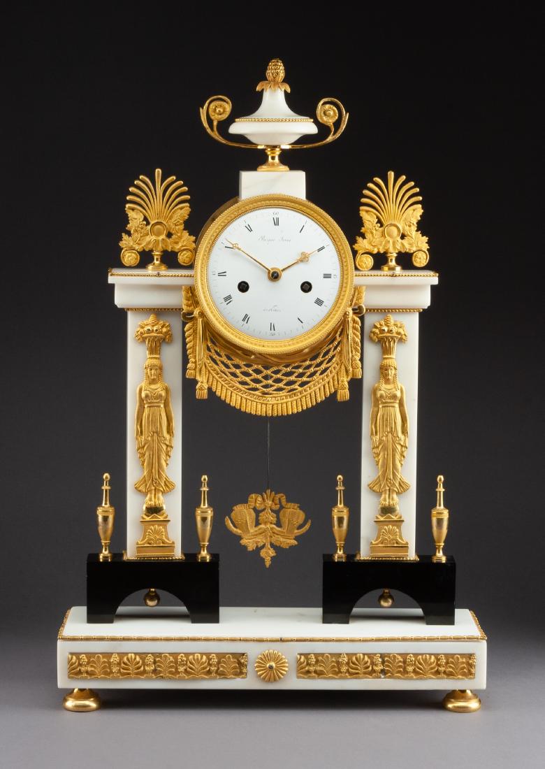 A French Neoclassical Gilt Bronze and Marble Mantel (1 of 1)