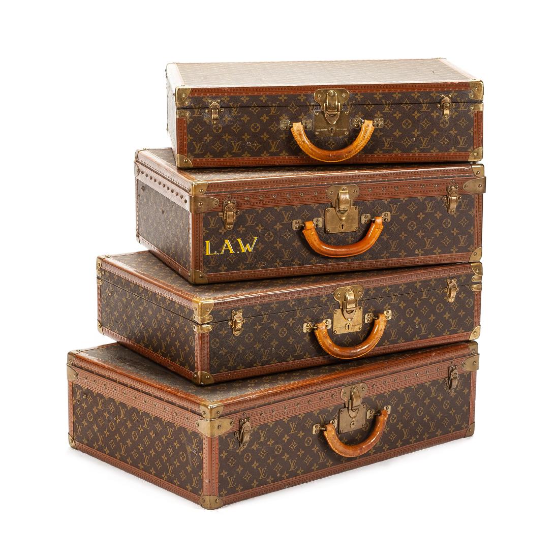 Four Louis Vuitton Suitcases Height 20 x width 29 3/4 x (1 of 1)