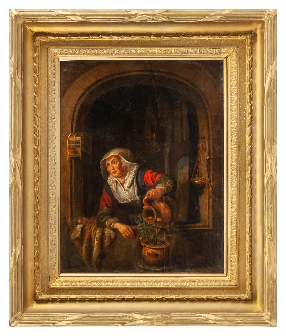 Continental School, (17th Century), Woman Watering (1 of 1)