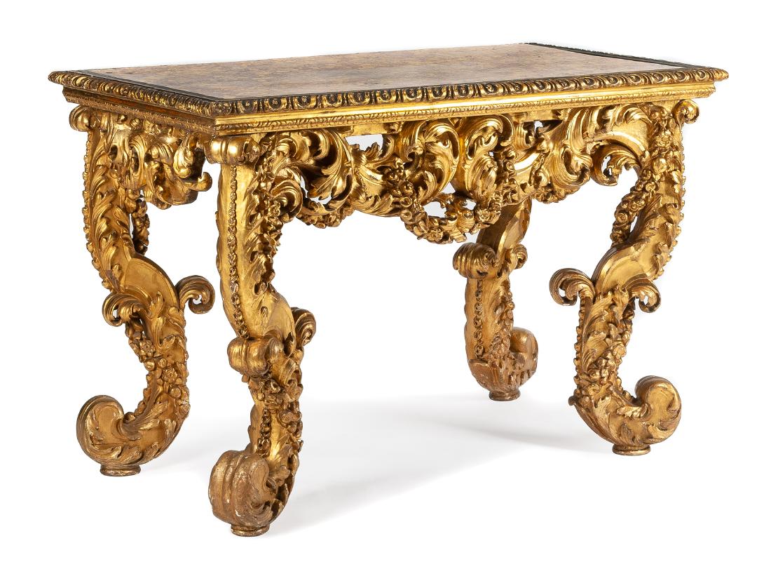 A Continental Giltwood Console Table Height 32 x width (1 of 1)