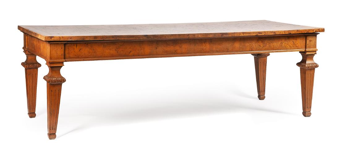 An Italian Neoclassical Burlwood Dining Table Height 31 (1 of 2)