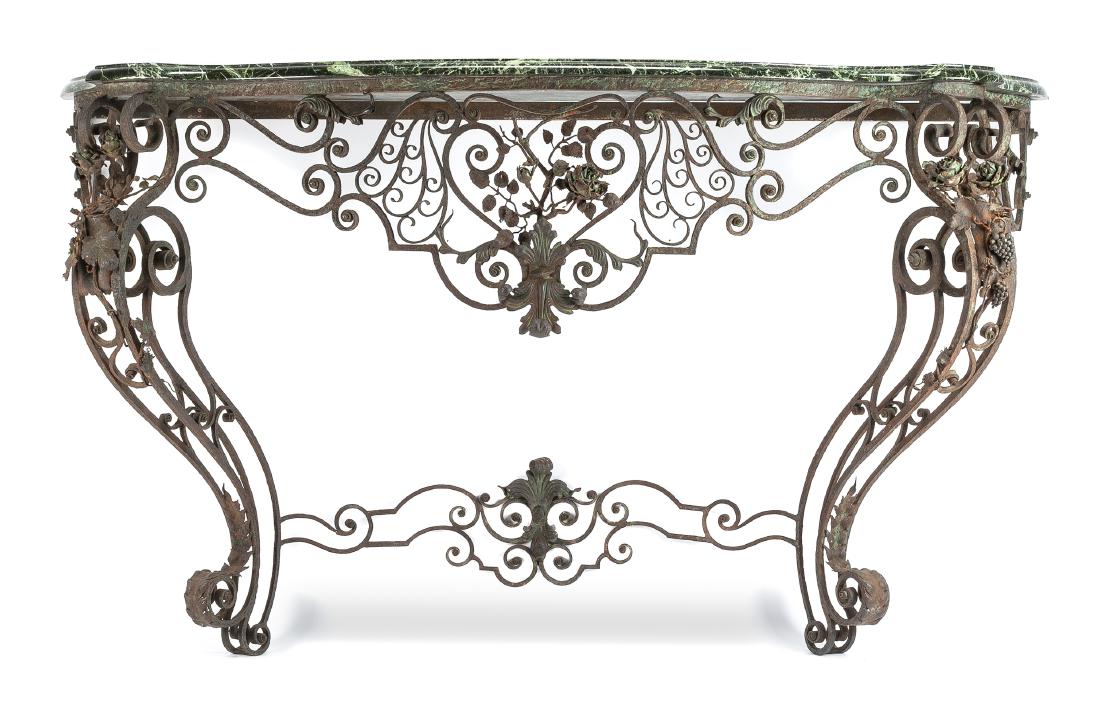 A Spanish Rococo Style Wrought Iron Console Table (1 of 1)