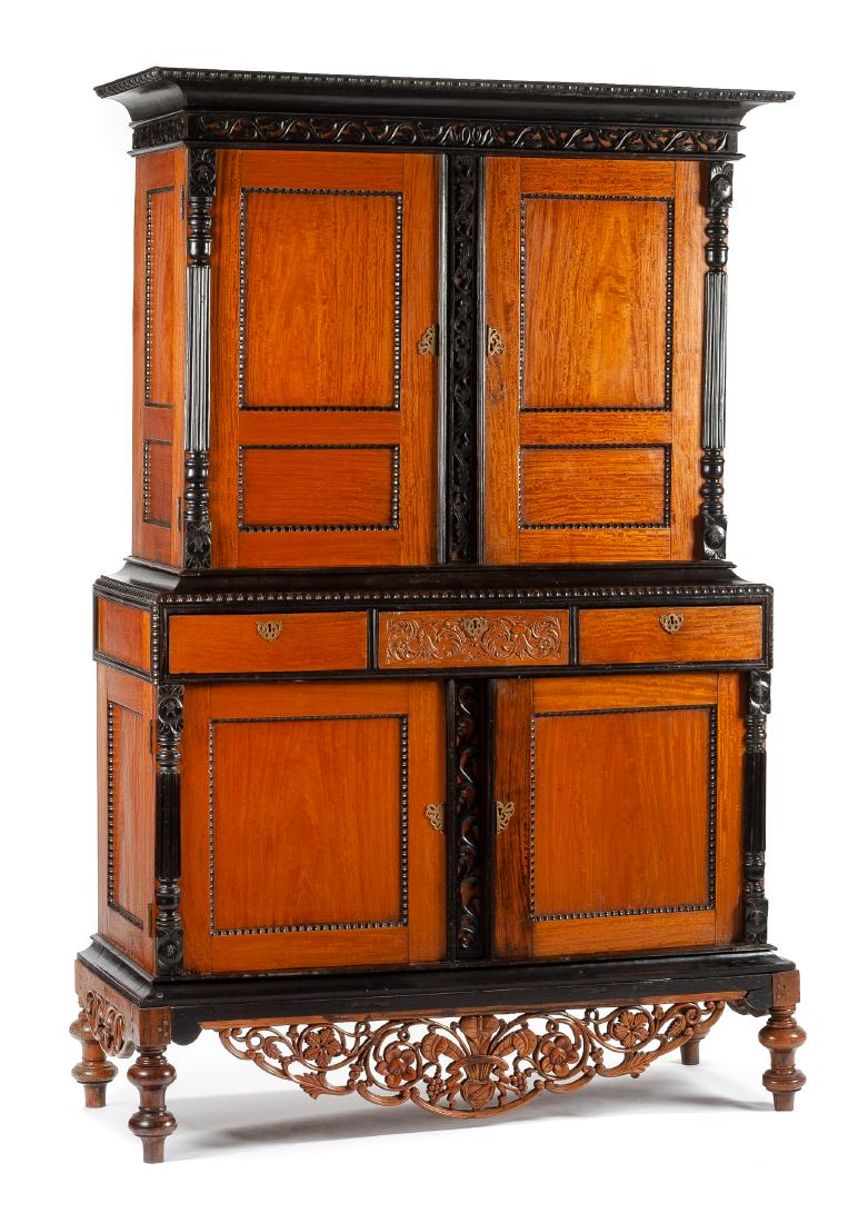 A Dutch Colonial Parcel Ebonized Satinwood Cabinet (1 of 1)