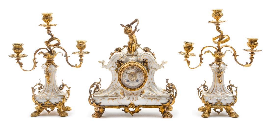 A Berlin (K.P.M.) Porcelain and Gilt Bronze Clock (1 of 1)