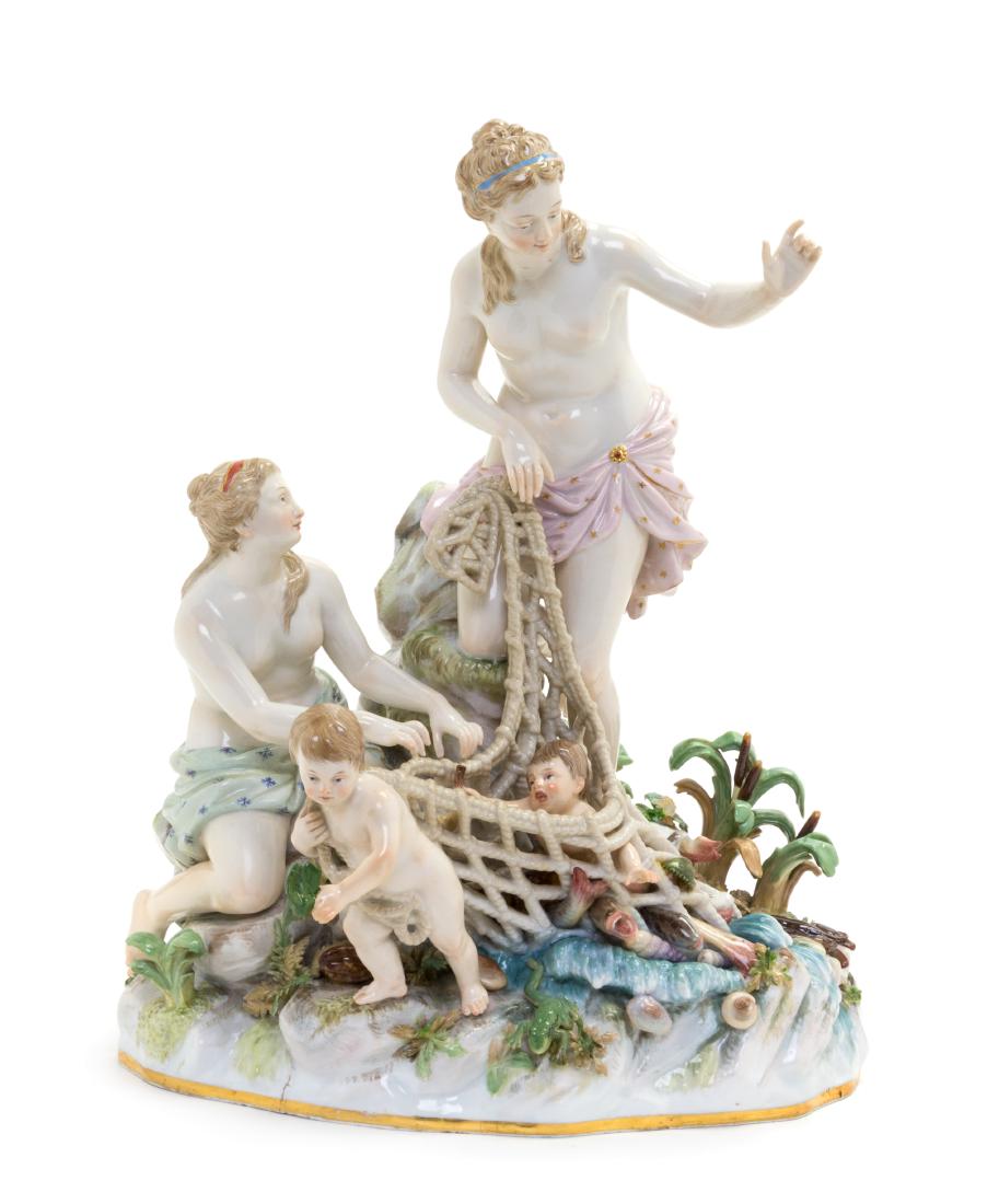 * A Meissen Porcelain Figural Group Height 11 3/4 (1 of 2)