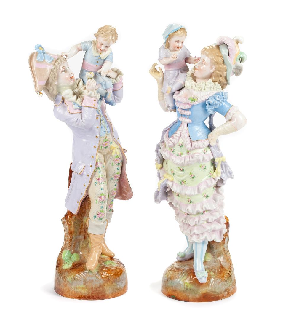 A Pair of German Porcelain Figures Height 23 inches. (1 of 1)