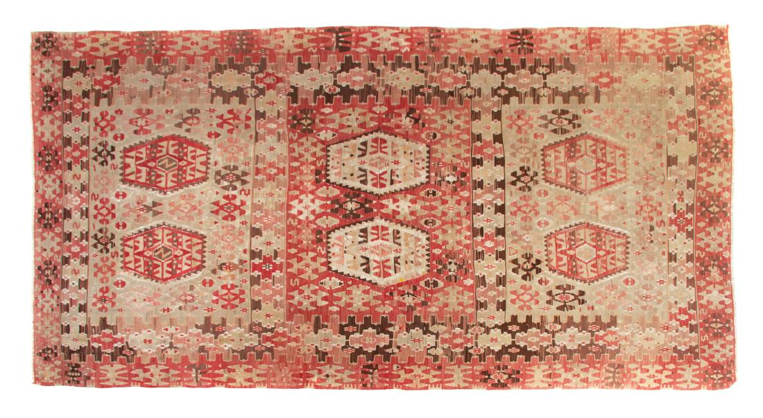 A Kilim Wool Rug 11 feet 1 inch x 6 feet 3 inches. (1 of 1)