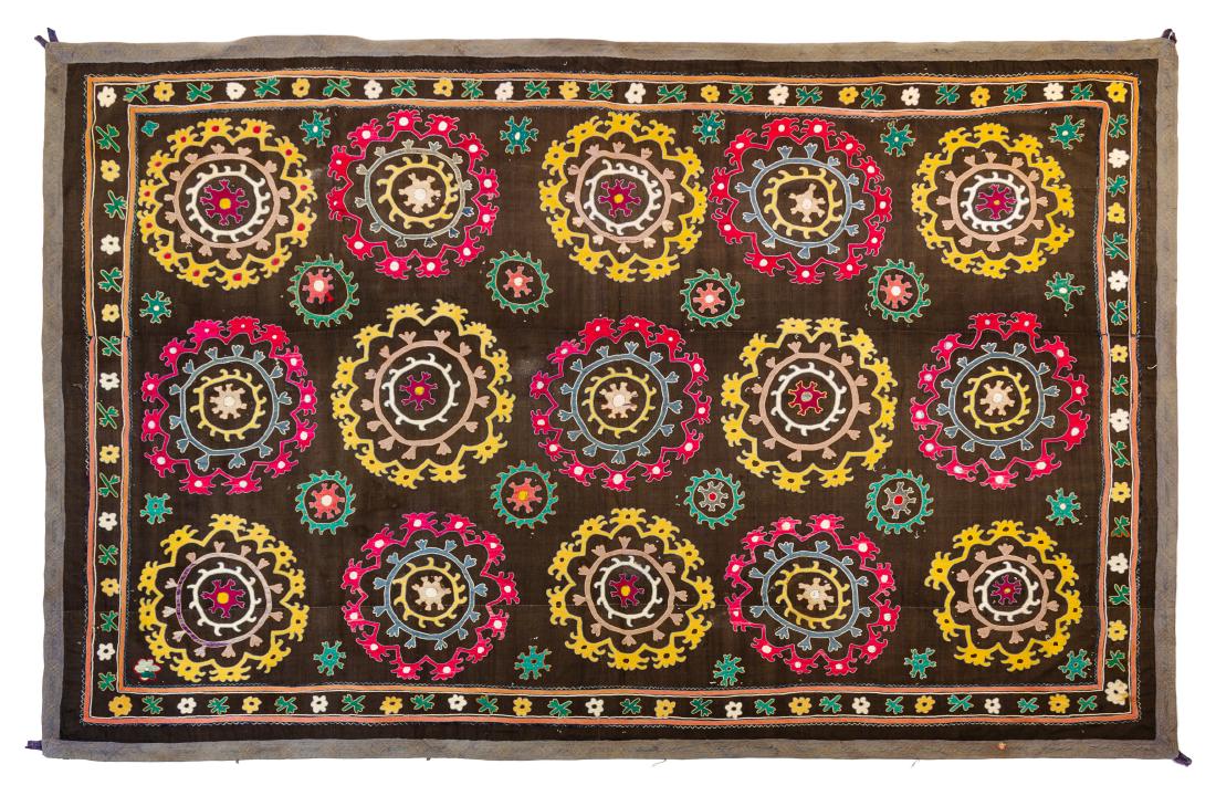 An Uzbek Suzani Panel 8 feet 10 inches x 5 feet 7 (1 of 1)