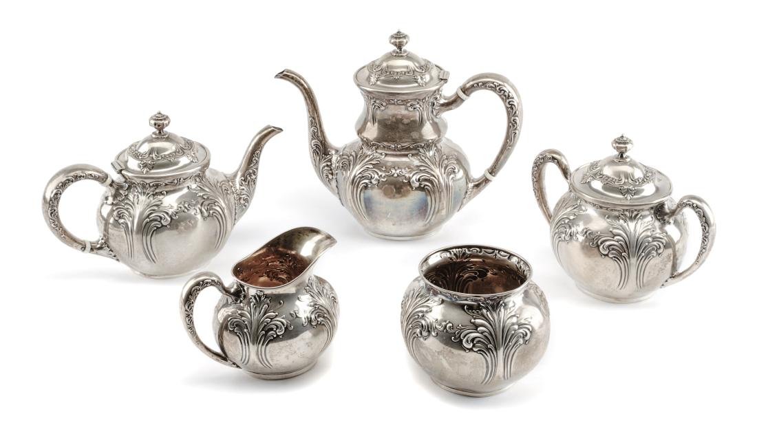 An American Silver Five-Piece Tea and Coffee Service, (1 of 2)