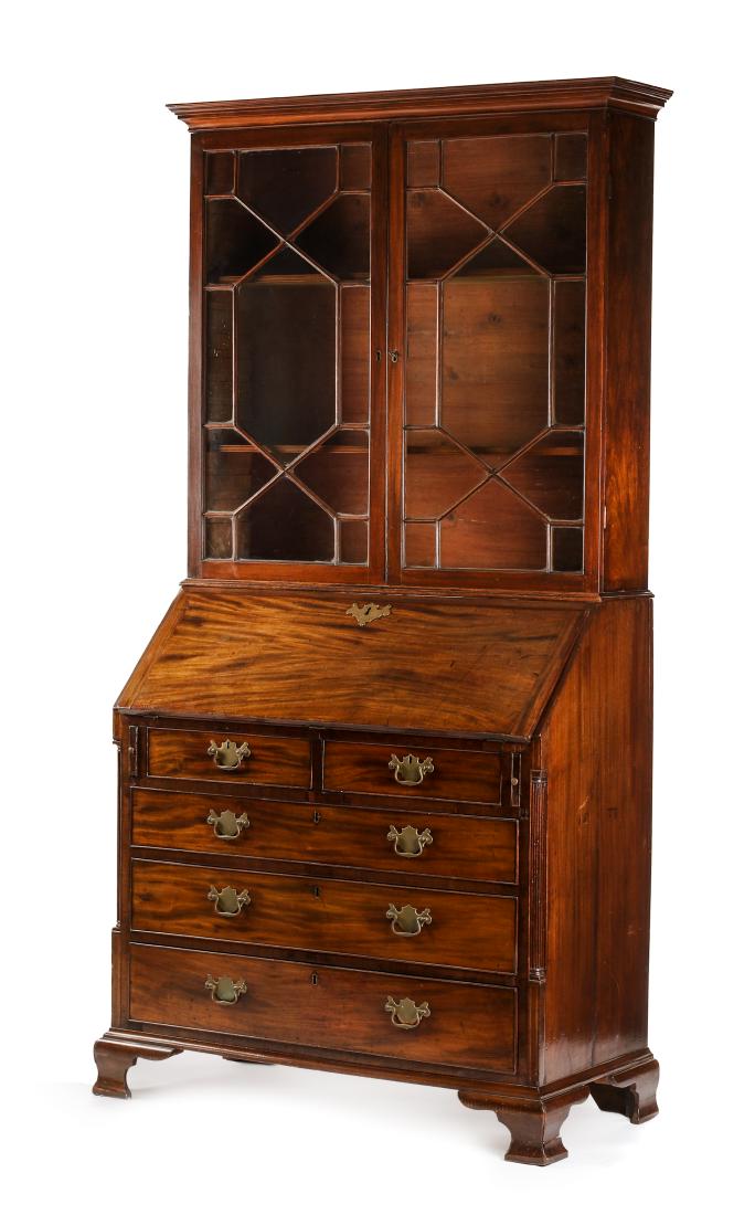 A George III Mahogany Secretary Bookcase Height 91 x (1 of 2)