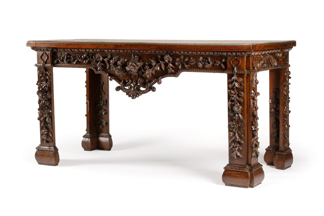 A Brass Mounted Mahogany Console Table Height 36 x (1 of 1)