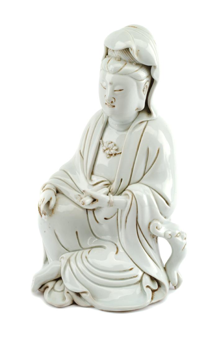 A Chinese Blanc-de-Chine Porcelain Figure Height 10 (1 of 3)