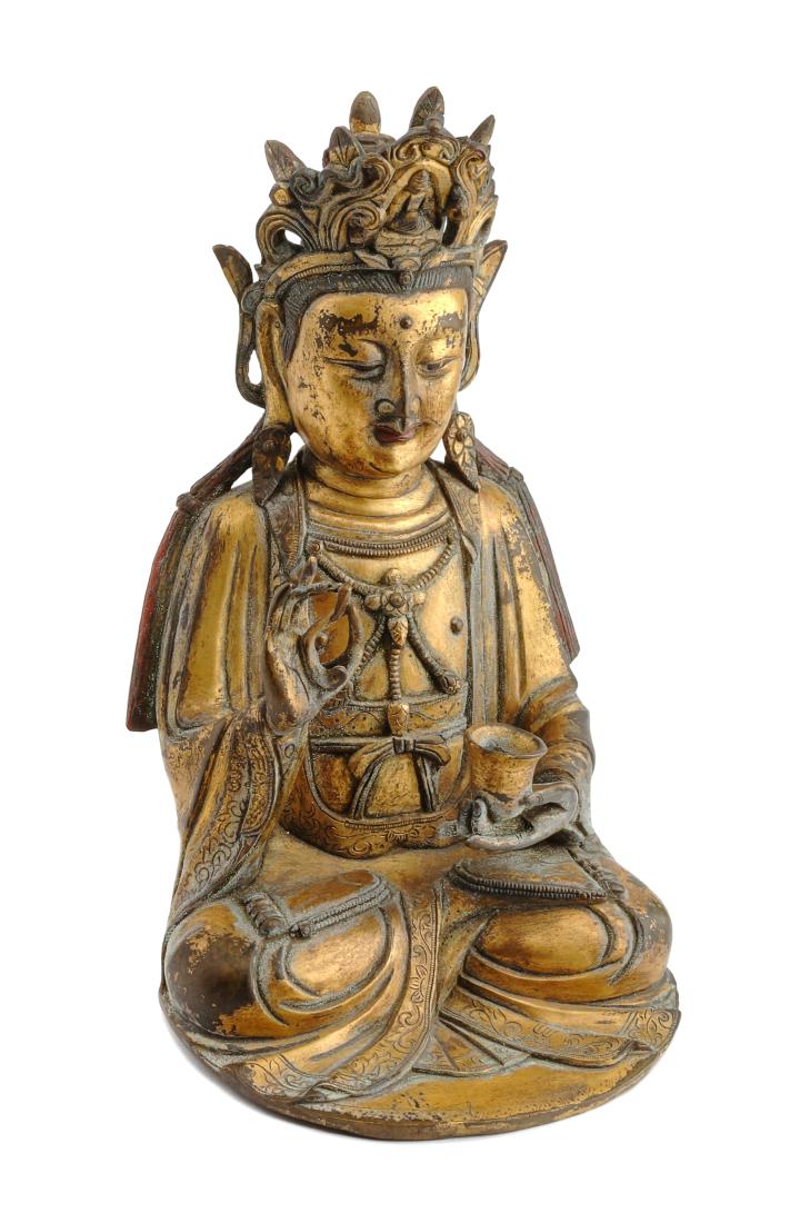 A Chinese Bronze Figure Height 10 inches. (1 of 3)