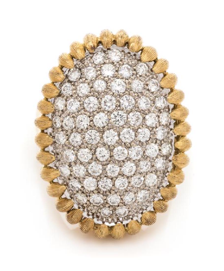 An 18 Karat Bicolor Gold and Diamond Ring, Italian, (1 of 1)