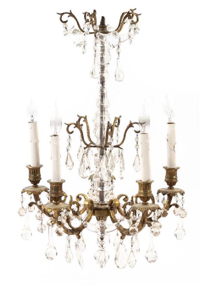 A French Gilt Metal Five-Light Chandelier Height 24 (1 of 1)