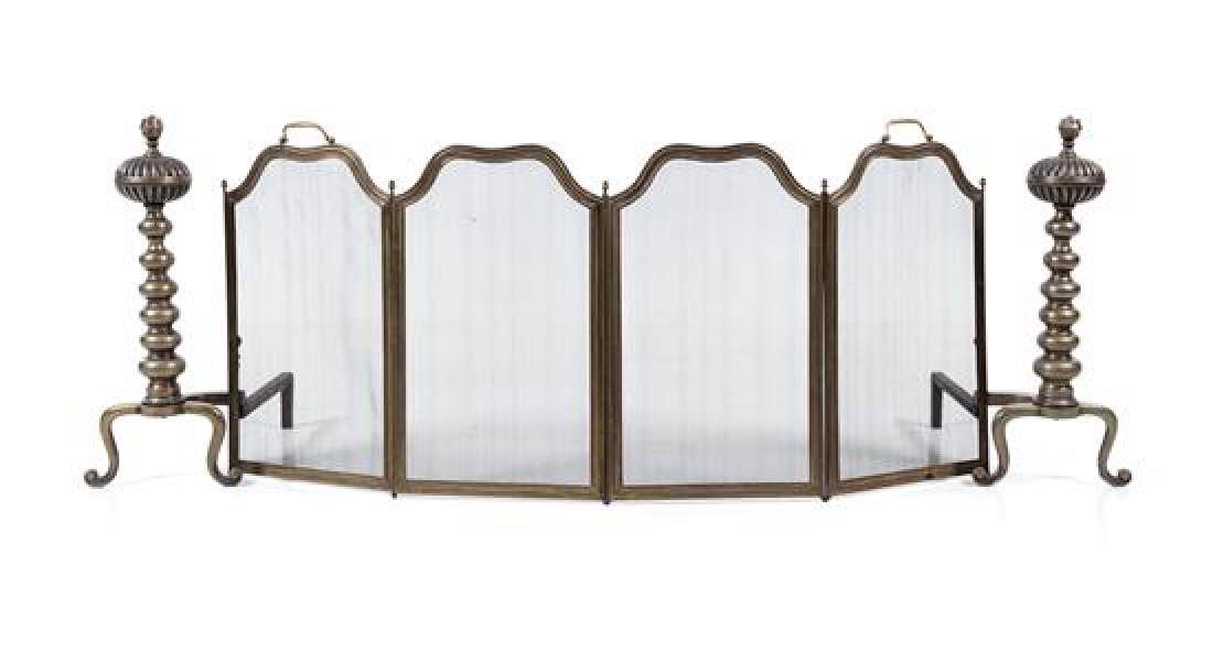 * A Pair of Brass Andirons Height of tallest 23 1/2 (1 of 1)