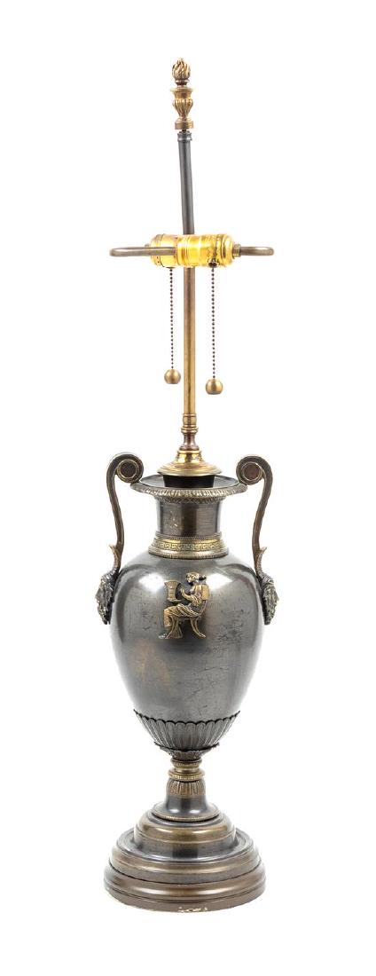 * A Neoclassical Mixed Metal Urn Height overall 34 1/2 (1 of 2)