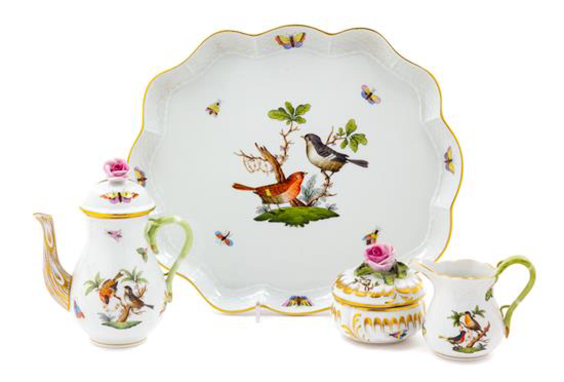 A Herend Porcelain Tea Set Width of tray 11 1/4 inches. (1 of 1)