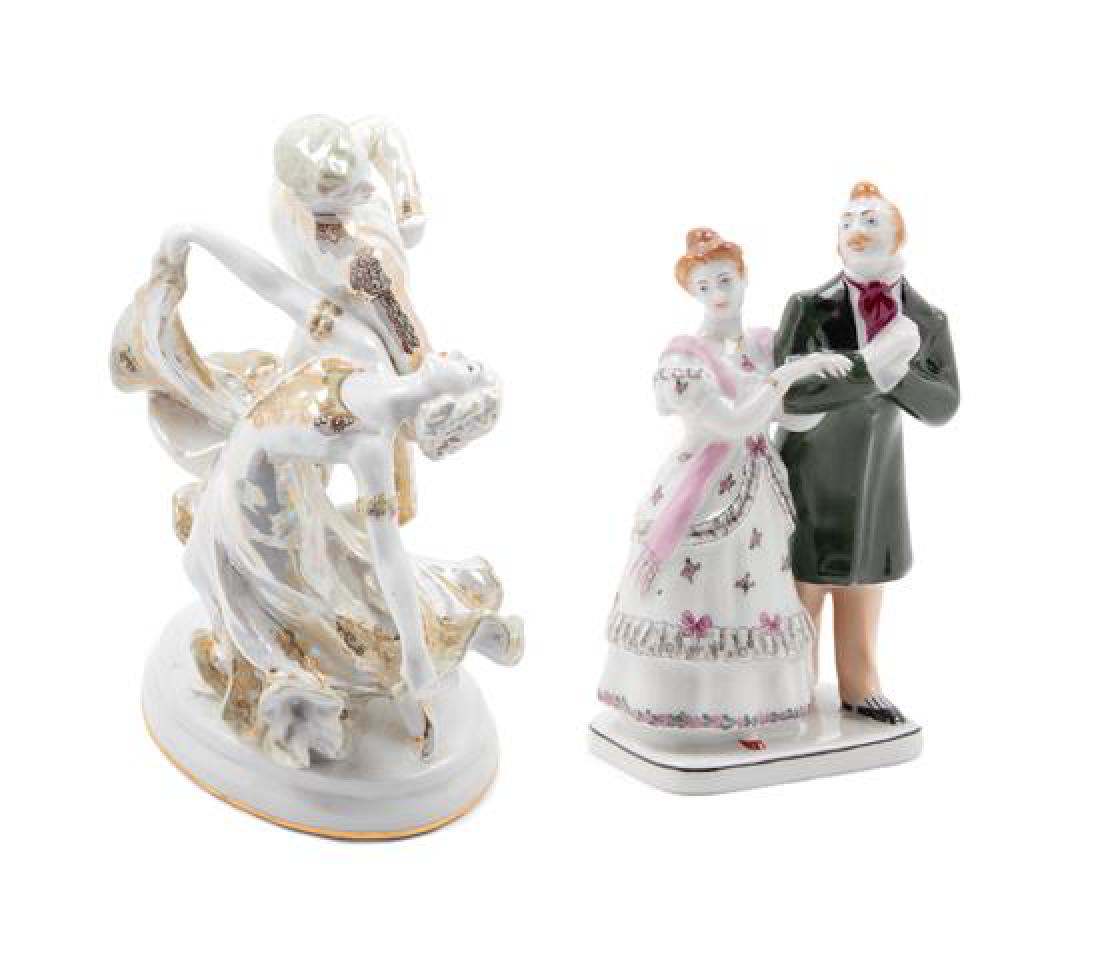 Two Russian Porcelain Figural Groups Height of taller (1 of 3)