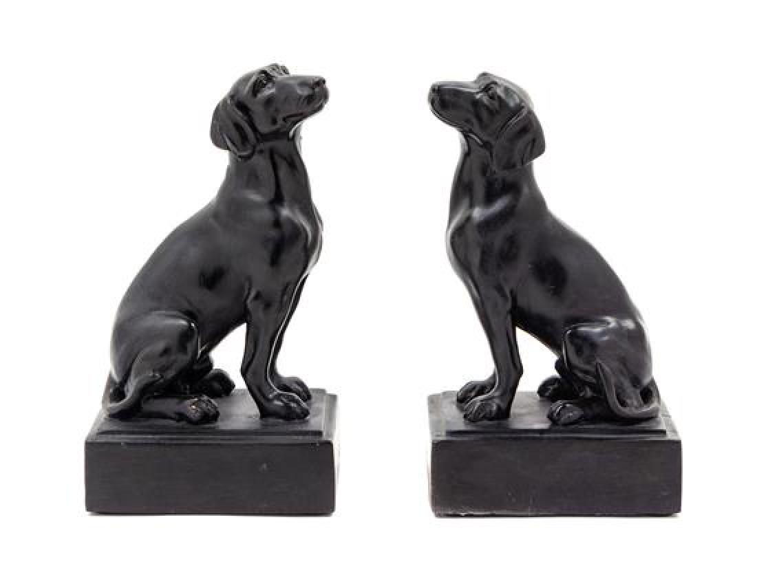 A Pair of Cast Metal Dog Form Bookends Height overall 9 (1 of 1)