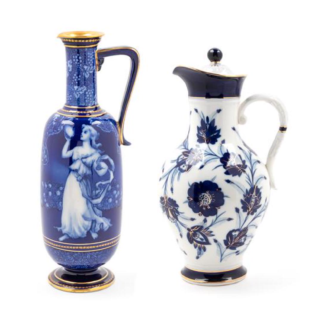 A Doulton Burslam Ewer Height of first 12 1/2 inches. (1 of 3)