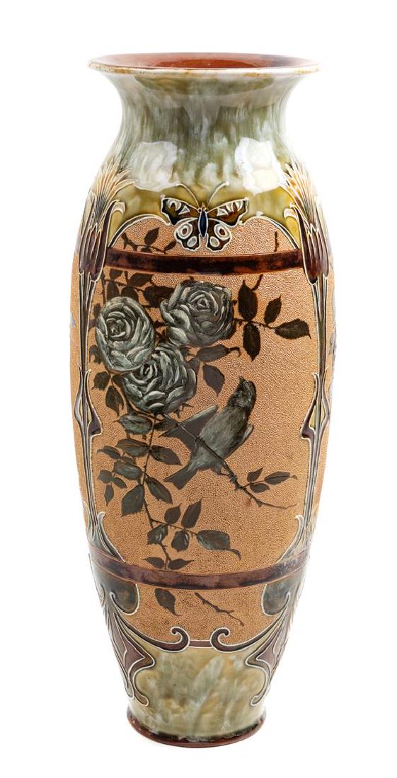 A Doulton Lambeth Pottery Vase Height 19 1/2 inches. (1 of 1)