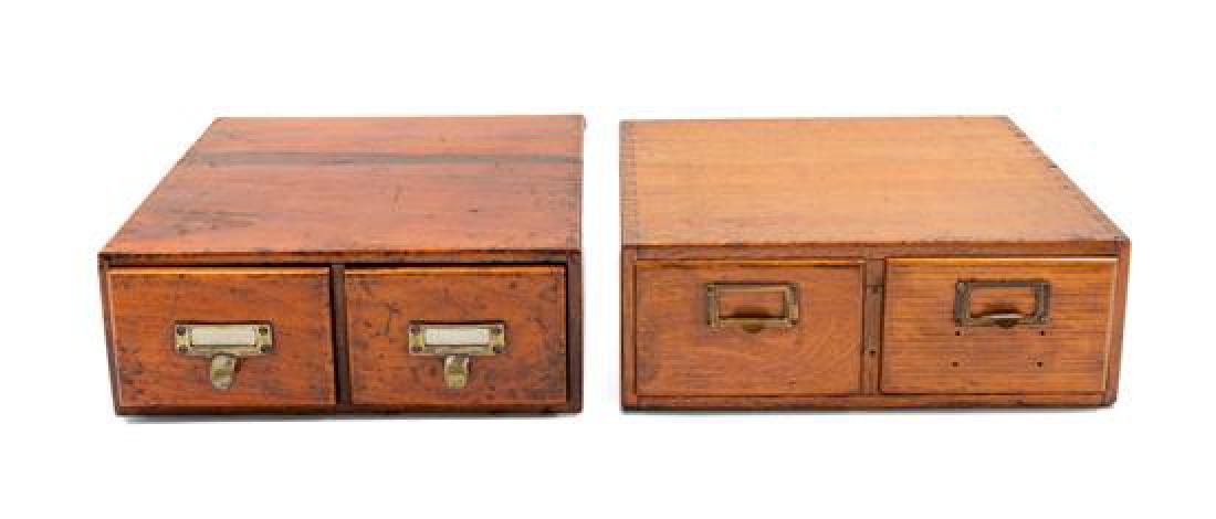 Two Card File Drawers Height of larger 5 x width 13 x (1 of 3)