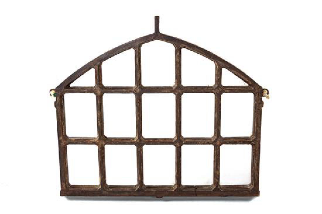 A Cast Iron Framed Mirror Height 28 1/4 x width 33 1/4 (1 of 1)