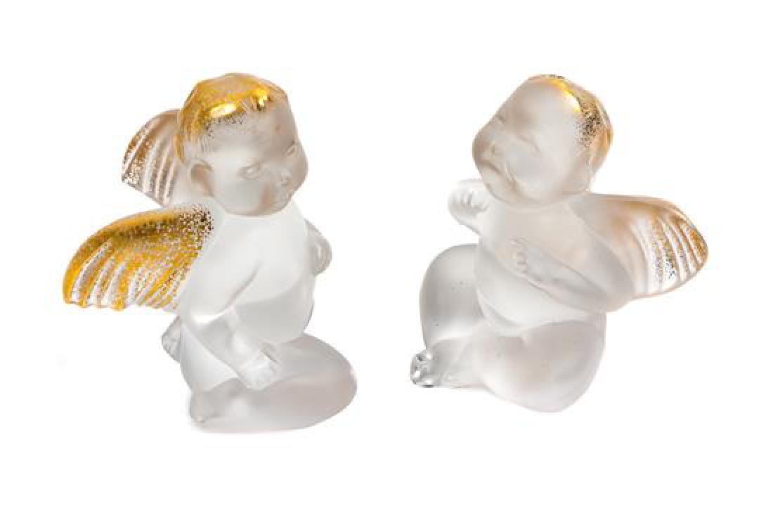 Two Lalique Angel Figures Height 3 inches. (1 of 1)