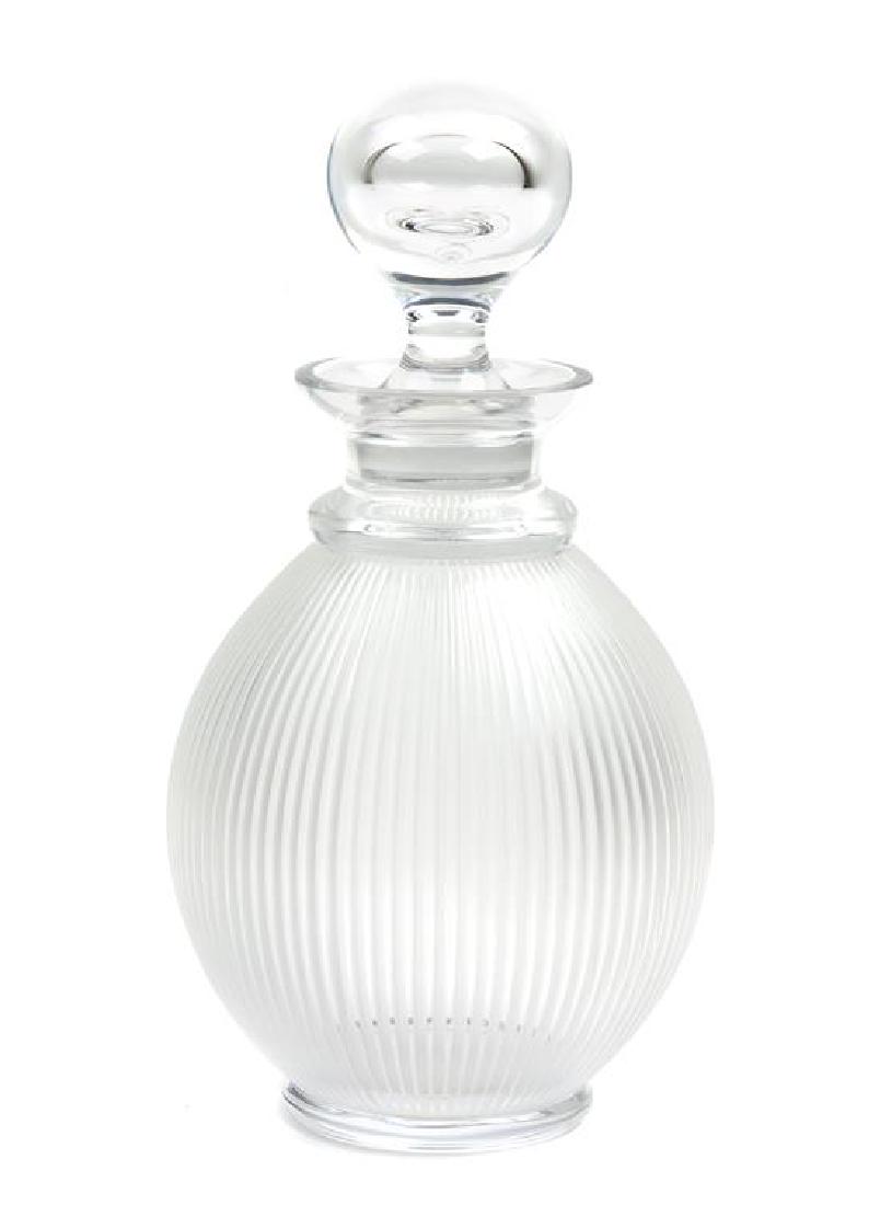 A Lalique Molded and Frosted Glass Decanter Height 10 (1 of 1)