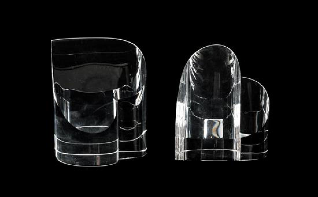 Two Steuben Molded Glass Figures of Hearts Height of (1 of 1)