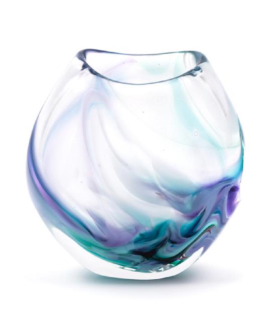 A Studio Glass Vase Height 6 5/8 inches.: A Studio Glass Vase 20th century signed Lisa R. Rowe to underside. Height 6 5/8 inches. Estimate $50-70