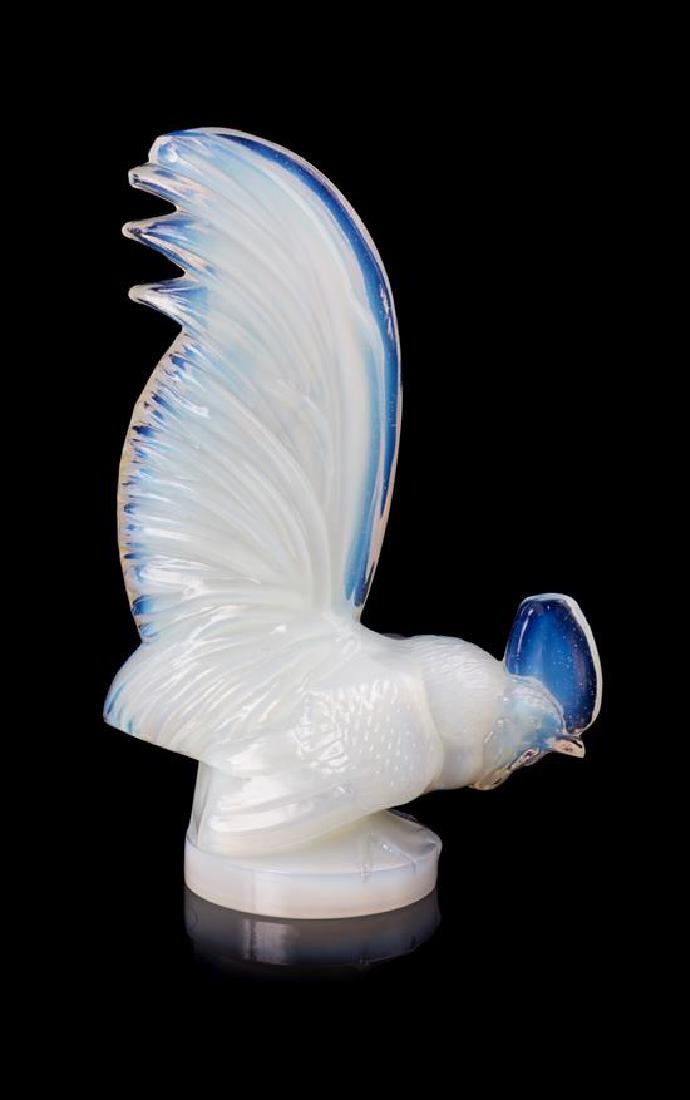 Attributed to Sabino, France, Early 20th Century,: Attributed to Sabino France, Early 20th Century opalescent rooster figure glass Height 7 7/8 inches. Estimate $100-200