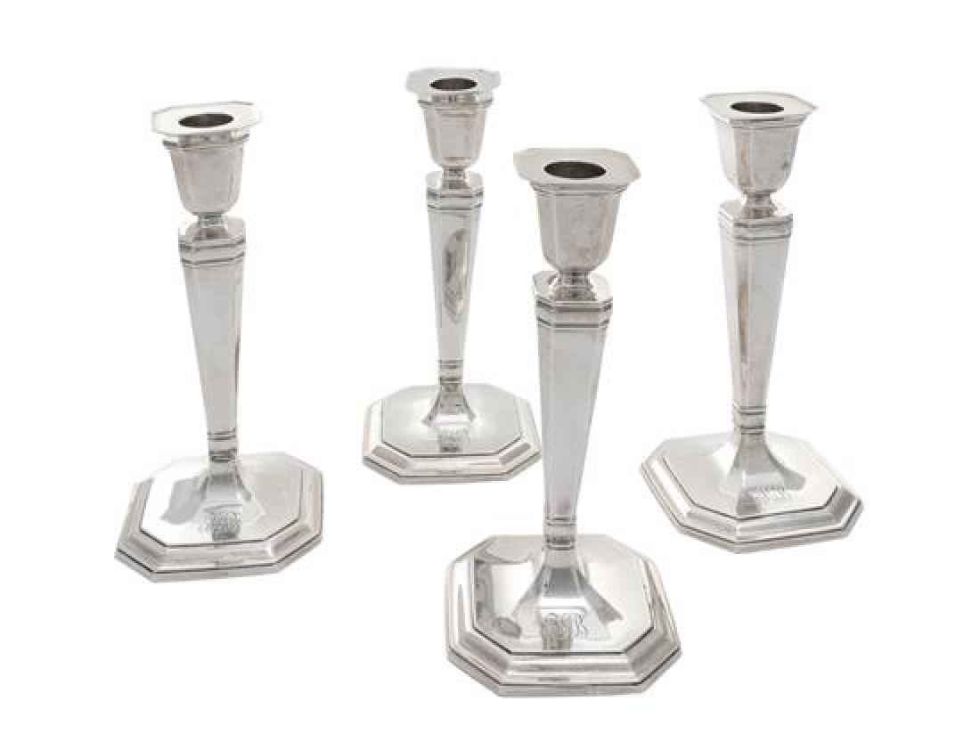 A Set of Four American Silver Candlesticks Height 7 3/4 (1 of 1)