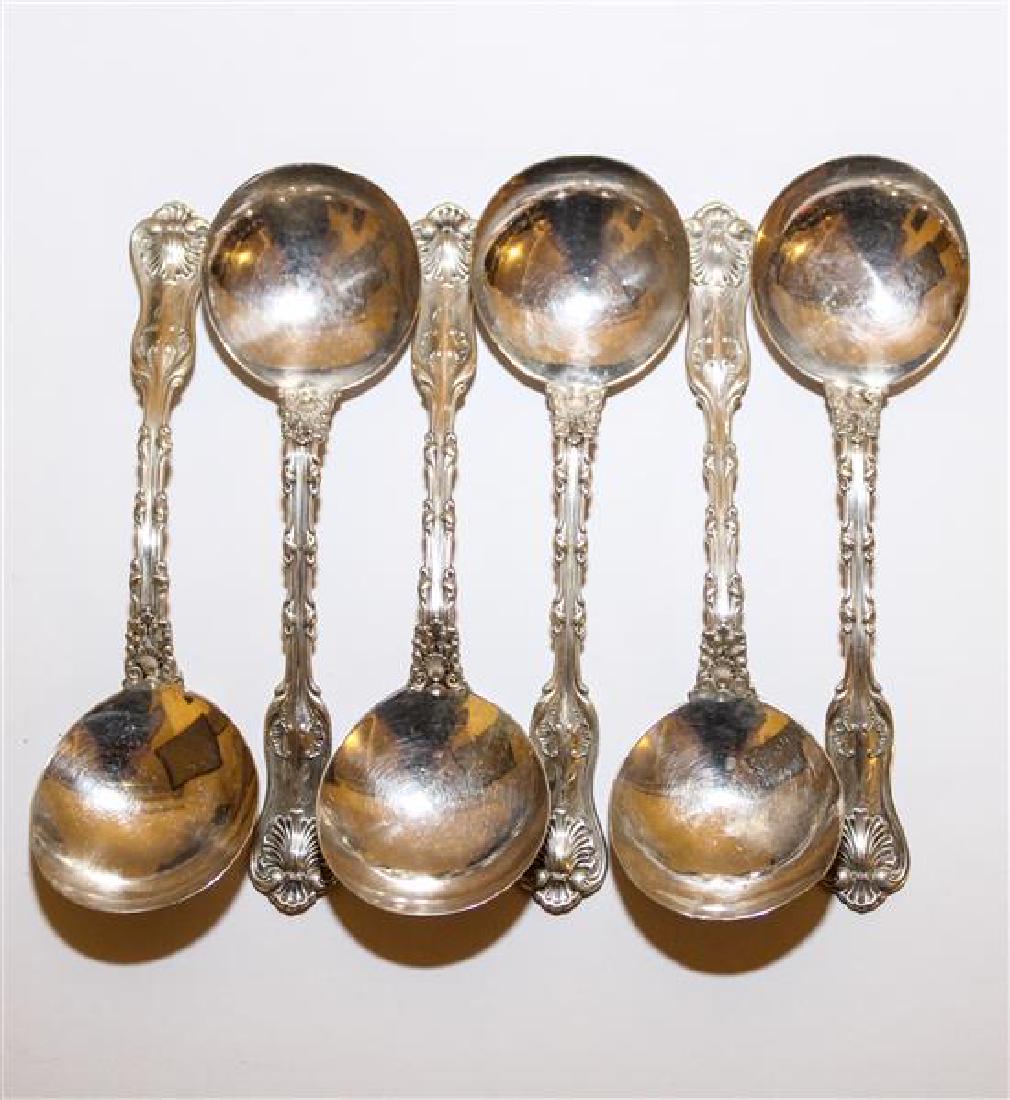 * A Set of Six American Silver Ice Cream Spoons,: * A Set of Six American Silver Ice Cream Spoons Whiting Mfg. Co., New York, NY the handles with script monograms. each marked 3 ozt 9 dwts Length 5 inches. Estimate $50-70 Property from the Collection