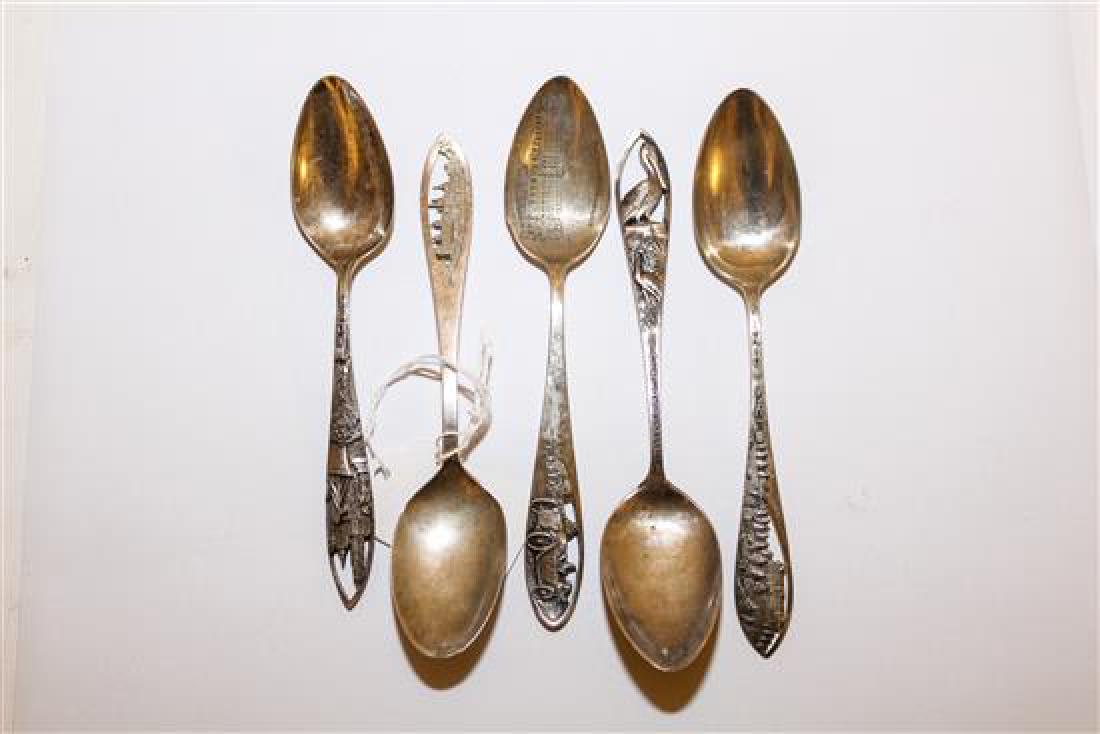 * A Group of Five Silver Souvenir Spoons, Various (1 of 1)