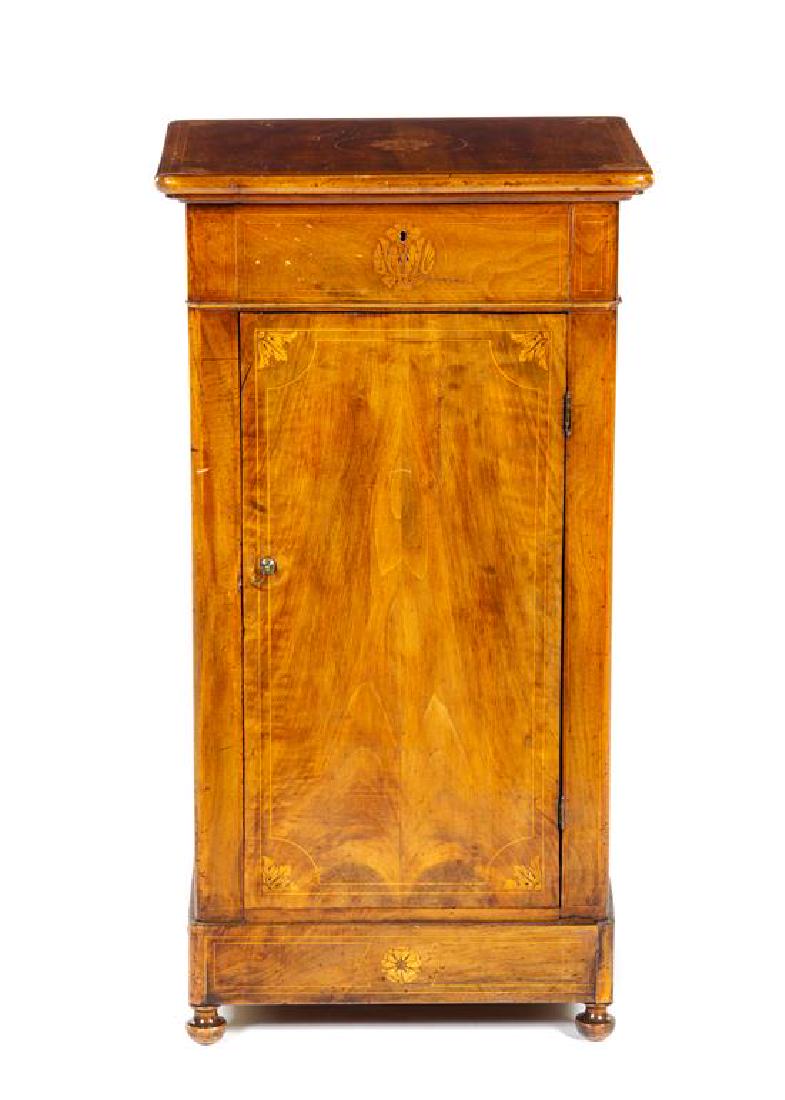 A Louis Philippe Walnut and Marquetry Pedestal Cabinet (1 of 2)