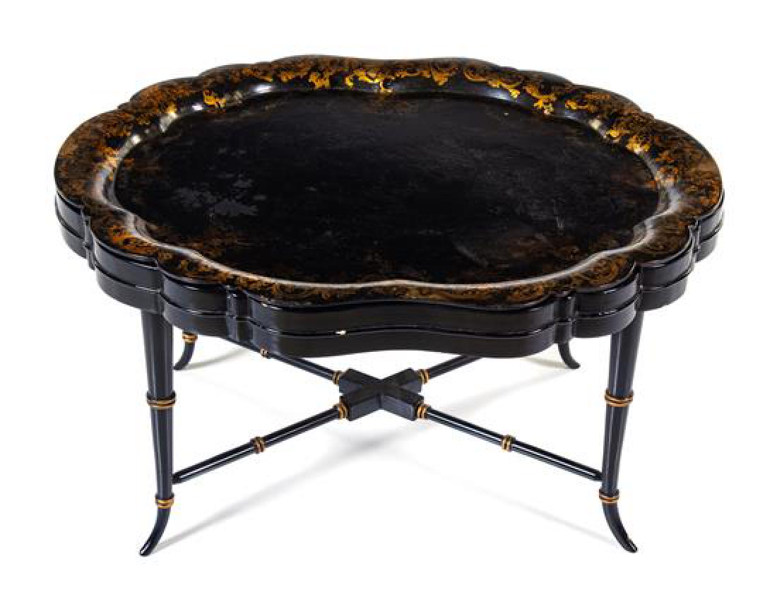 A Victorian Lacquered Tray Width of tray 31 inches. (1 of 1)