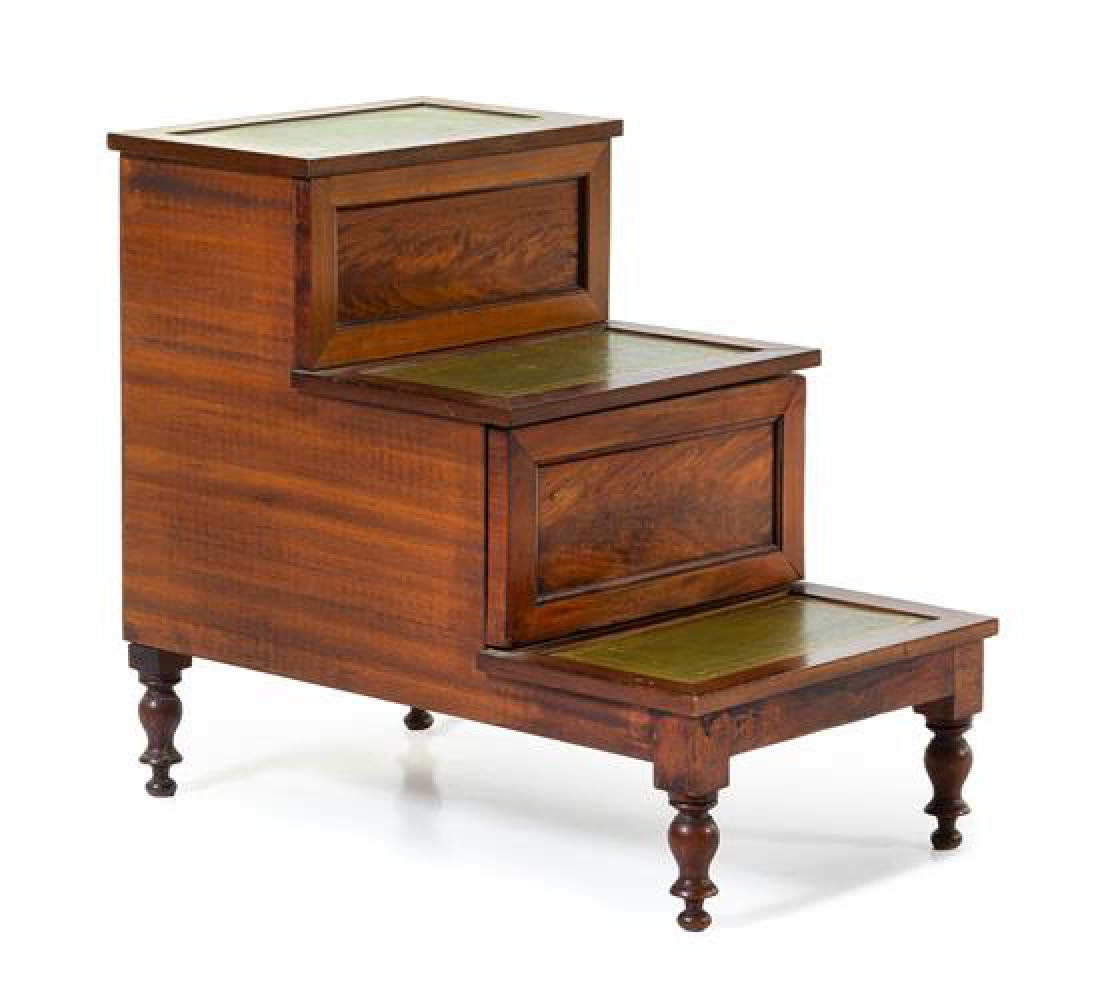 A Set of Georgian Mahogany Bed Steps Height 25 1/4 (1 of 1)