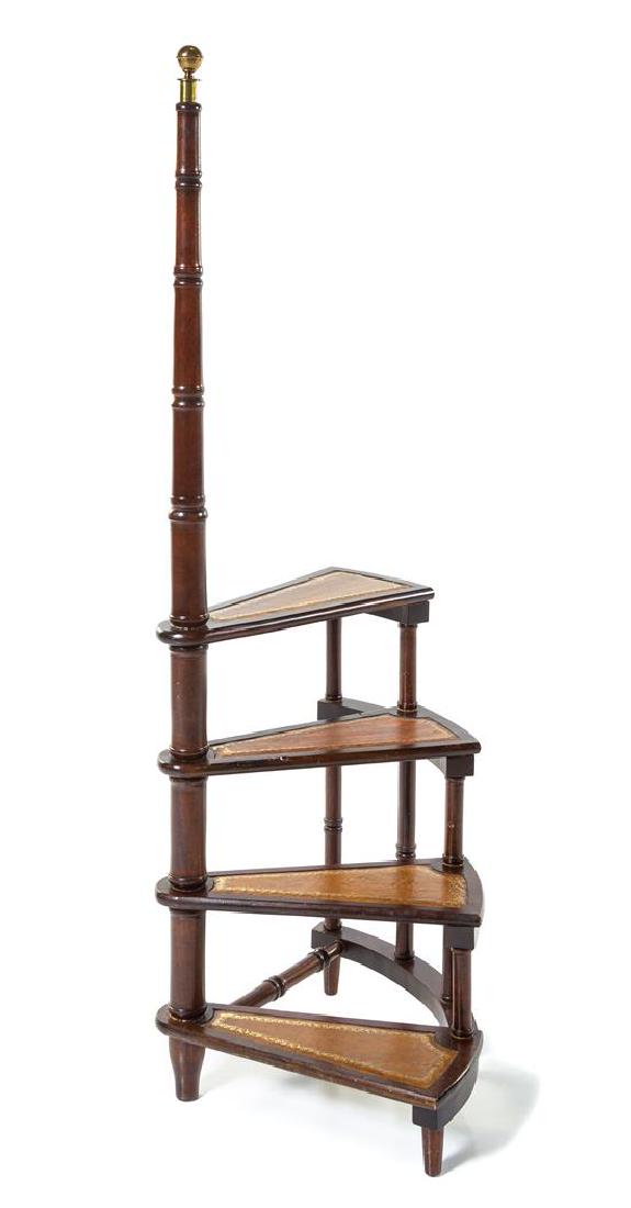 A Set of Georgian Style Mahogany Library Steps Height (1 of 1)