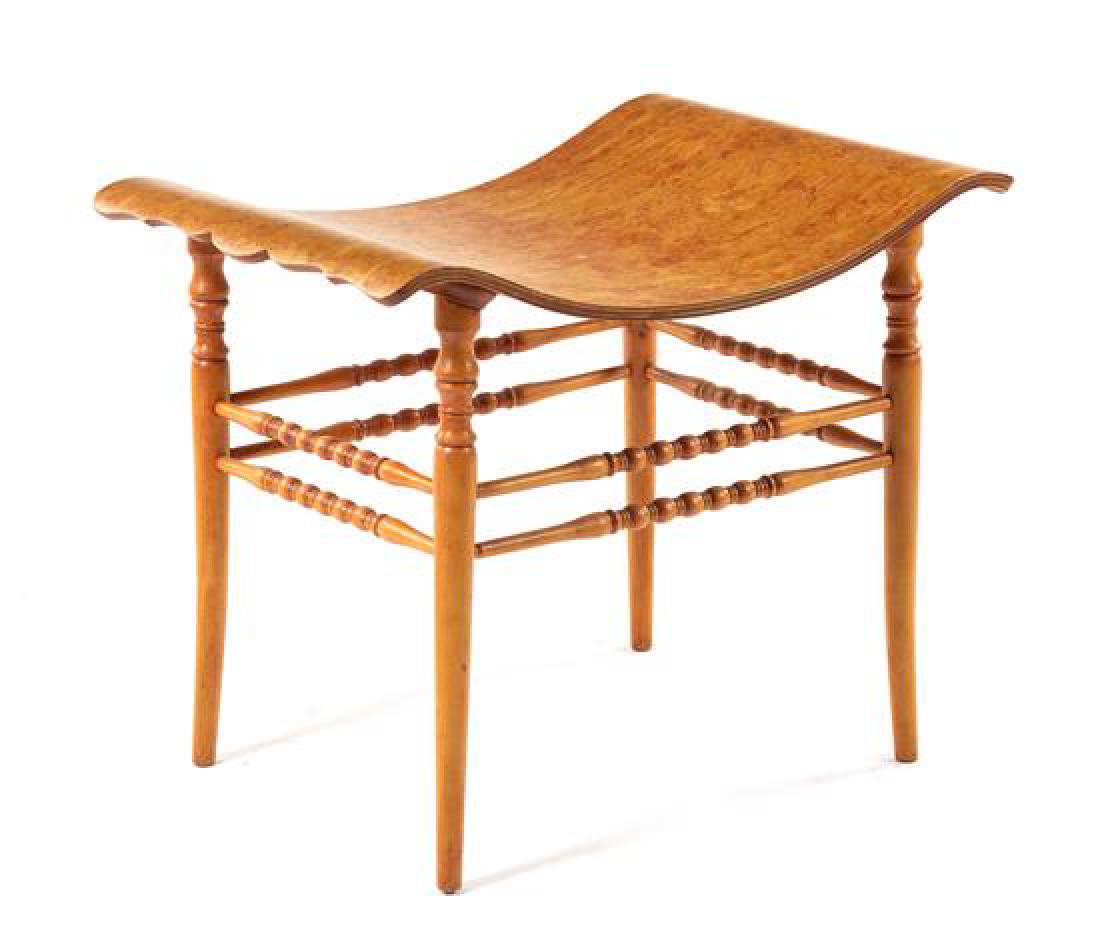 A Birdseye Maple Bench Height 17 1/2 x width 22 x depth (1 of 1)