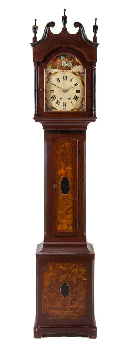 An American Chippendale Painted Mahogany Tall Case (1 of 1)